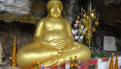 Statue at Mt Phousi, Laos