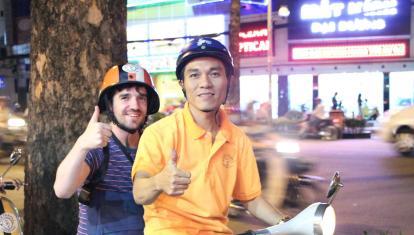 Vespa touring in Saigon