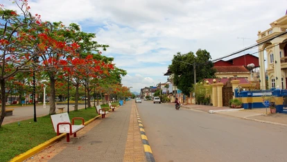 Wide roads in Kampot, Cambodia