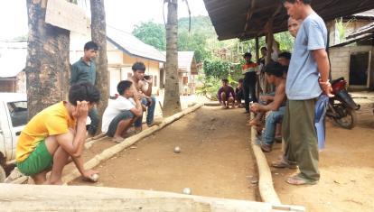Petanque in Laos village