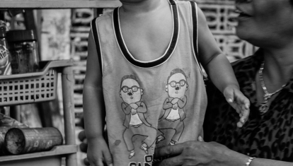 Baby rocking a Gangnam Style top in Cambodia