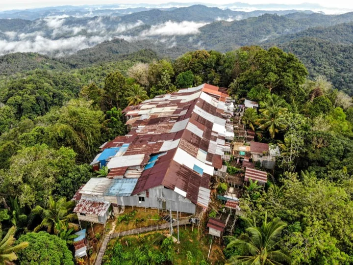 Traditional Iban longhouse in Batang Ai