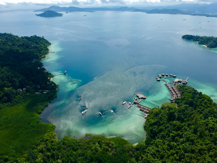Aerial view of Gaya Island