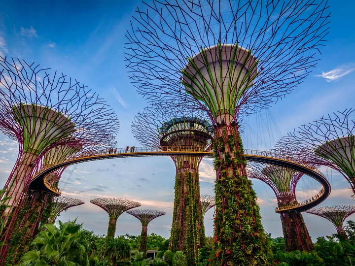 Green walls on Singapore skytrees 