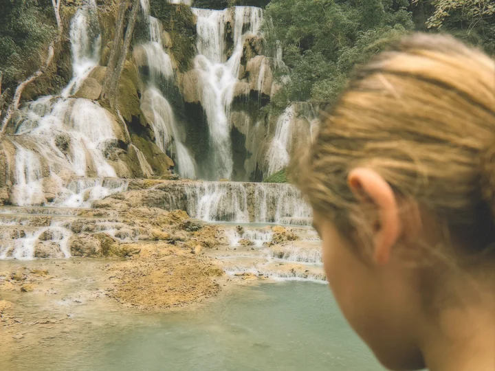 Child at Kuang Si Waterfalls