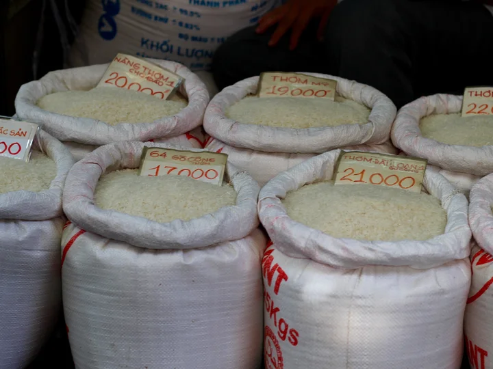 Rice for sale in Vietnam market