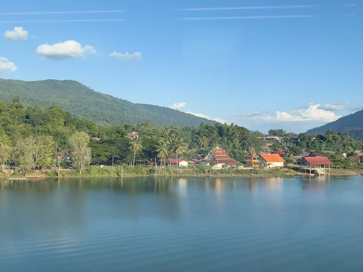 View of a river from Laos railway