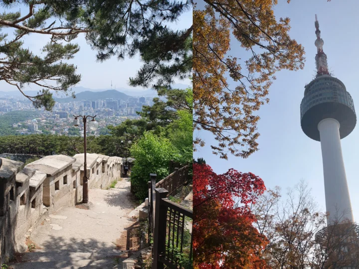 view of namsan tower and from seoul wall hike