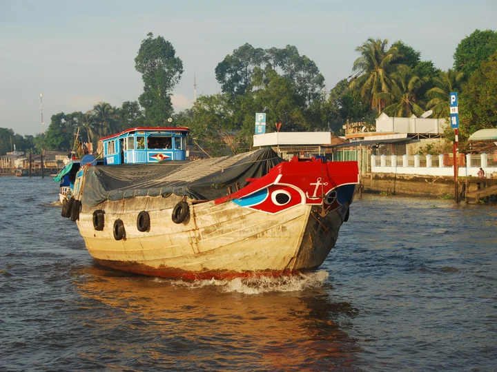 Rice barge on the Mekong Delta