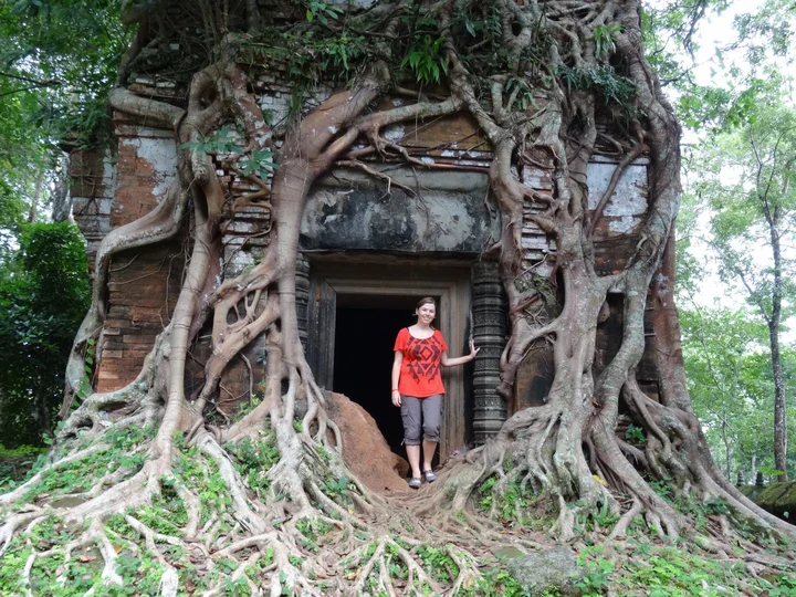 Ruth in Indochina: Ruth at Prasat Pram, Cambodia