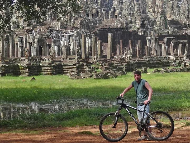 Cycling in Angkor, Cambodia