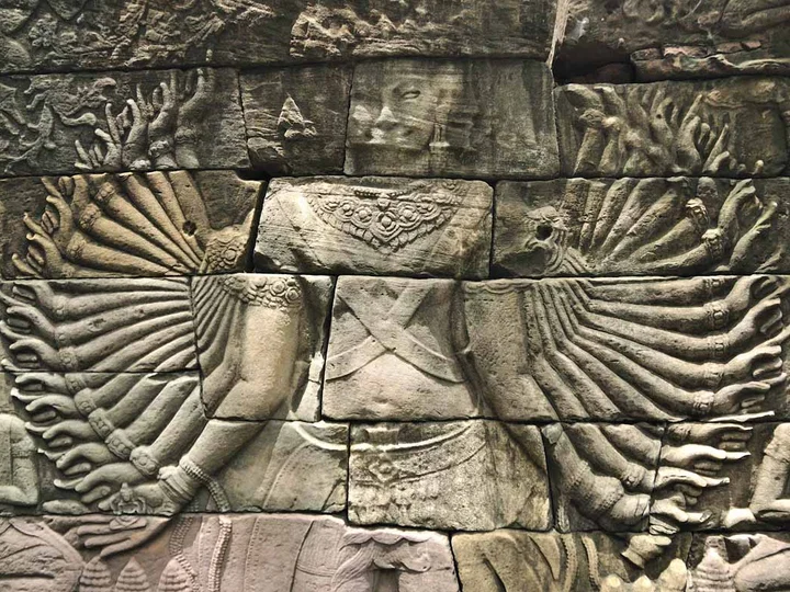 Thousand arms Buddha at Prasat Banteay Chhmar.