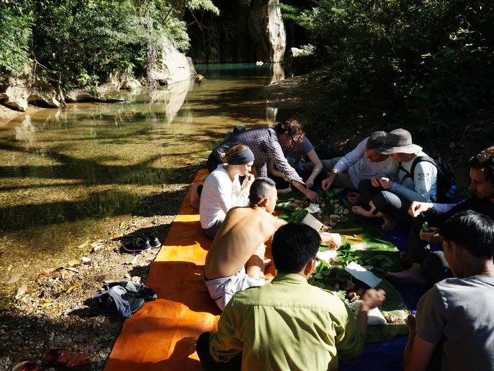 Lunch at the back of Dark Cave