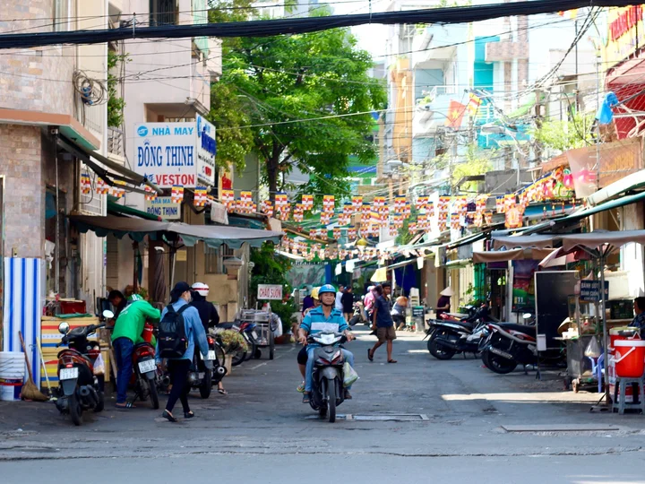 Backstreets and market Ho Chi Minh City Vietnam