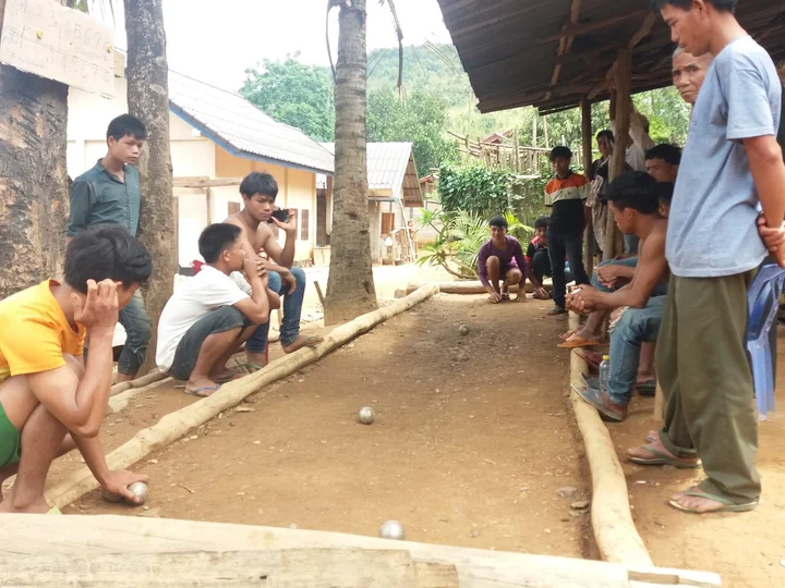 Petanque in Laos village