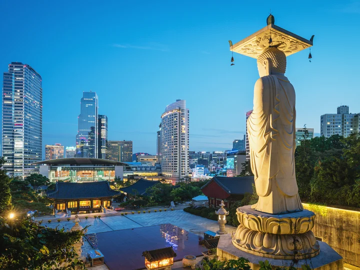 Bongeunsa Temple Seoul at Night South Korea
