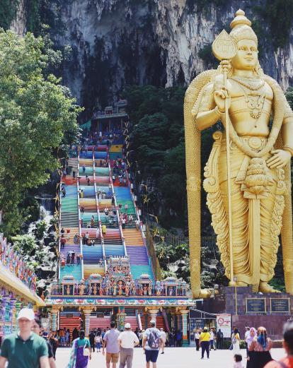 Colourful steps leading up to the Batu Caves, Malaysia