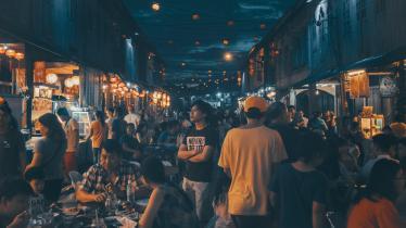Eating street food in Kuching