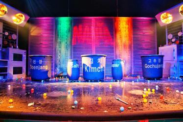 View of the stage during Nanta kitchen-based musical in South Korea 