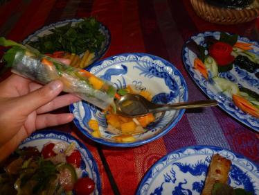 Spring roll making