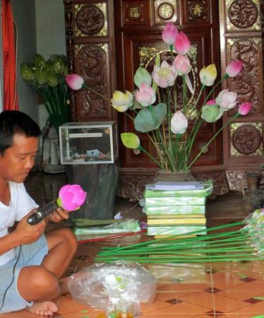 Paper flower making, Vietnam