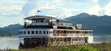 Luxury cruise ship on the Irrawaddy River