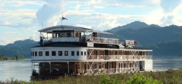 Luxury cruise ship on the Irrawaddy River