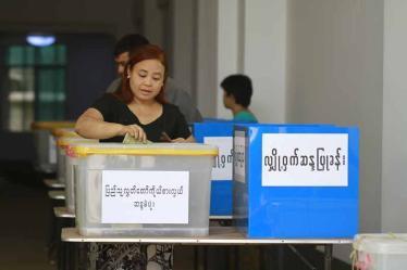 A voter casts her ballot