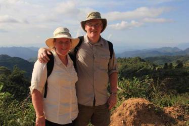 Alistair & Lesley in the beautiful hills of Kalaw