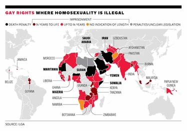 Homosexuality remains illegal in many countries across the globe