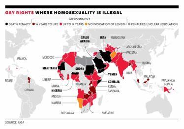 Homosexuality remains illegal in many countries across the globe