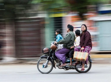 Busy streets of Mandalay, Burma