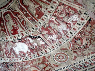 Well-preserved Buddhist murals at the caves of Po Win Taung, Monywa