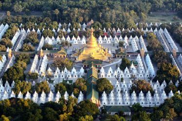 View from a hot air balloon in Burma