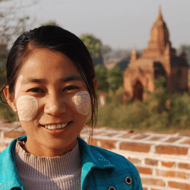 Girl wearing thanaka paste