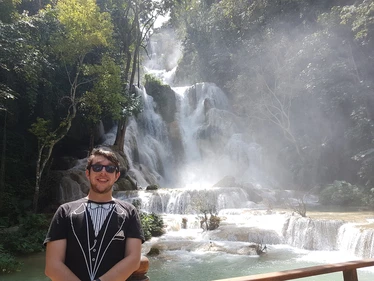 Dylan at Kuang-Si Waterfall